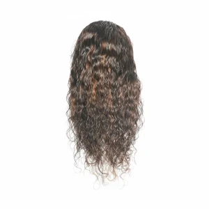 Peluca pelo rizado castaño largo